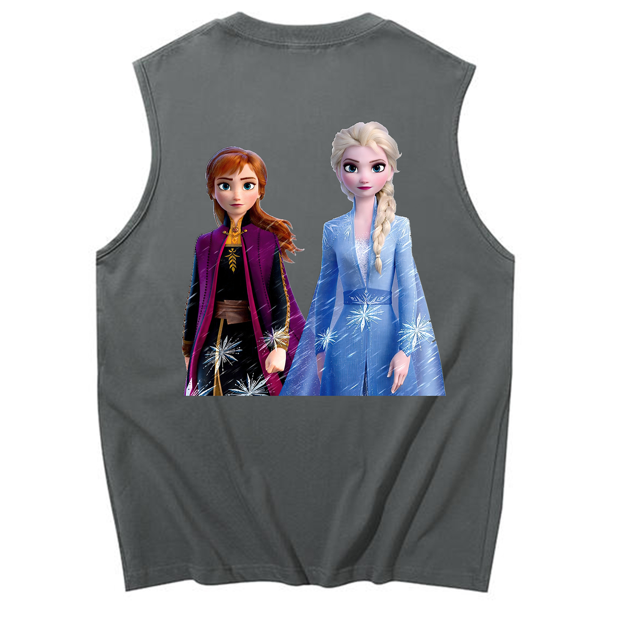 （画像用） アナと雪の女王 アンナ エルサ Frozen Anna Elsa コットン100％タンクトップ（背面プリント）